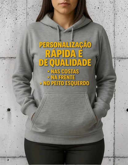 Moletom Canguru Feminino Personalizado Sua Logo No Uniforme