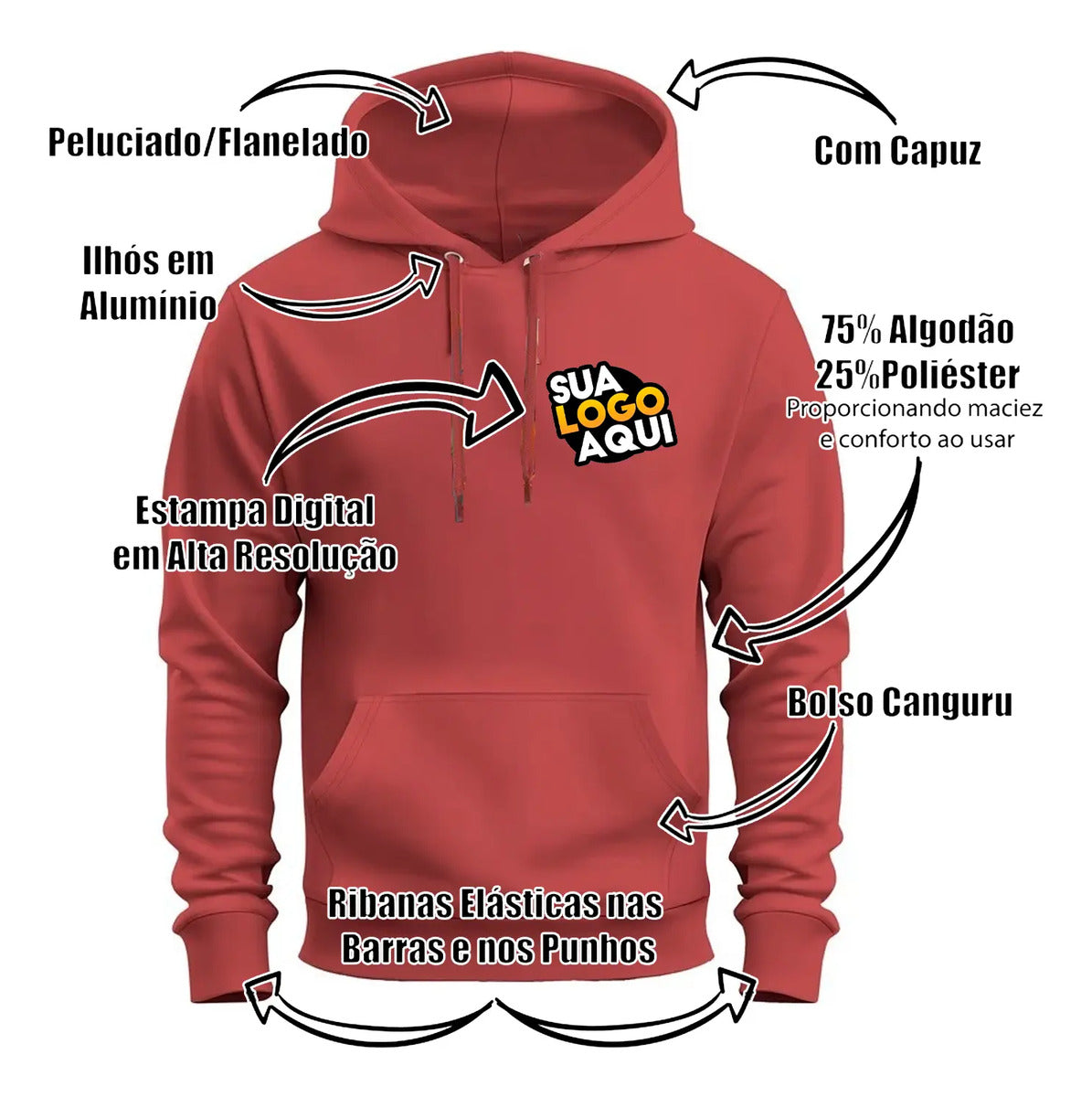 Moletom Personalizado Sua Logo | Uniforme Brinde Corporativo