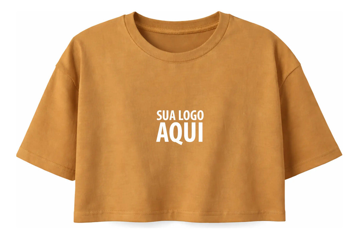 Cropped Oversized Feminino Personalizado Com Sua Logo