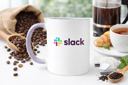 Caneca Alça Colorida Porcelana 325ml Personalizada Com Logo