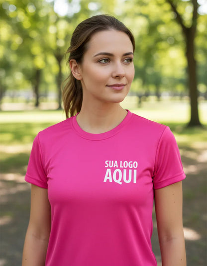 Camiseta Dryfit Baby Look Feminina Personalizada Sua Logo
