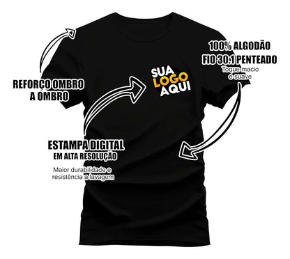 Camiseta Personalizada Com Logo Padrão Empresas Corporativo