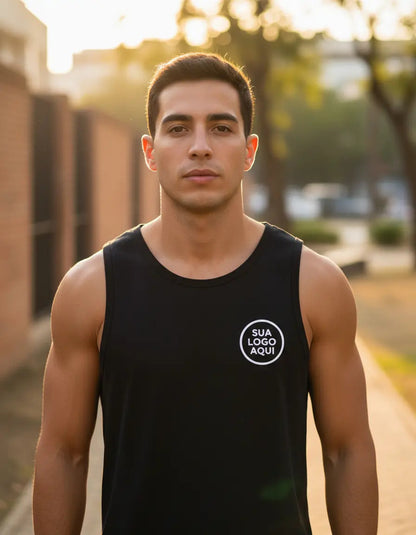 Camiseta Regata Algodão Personalizada Com Sua Logo