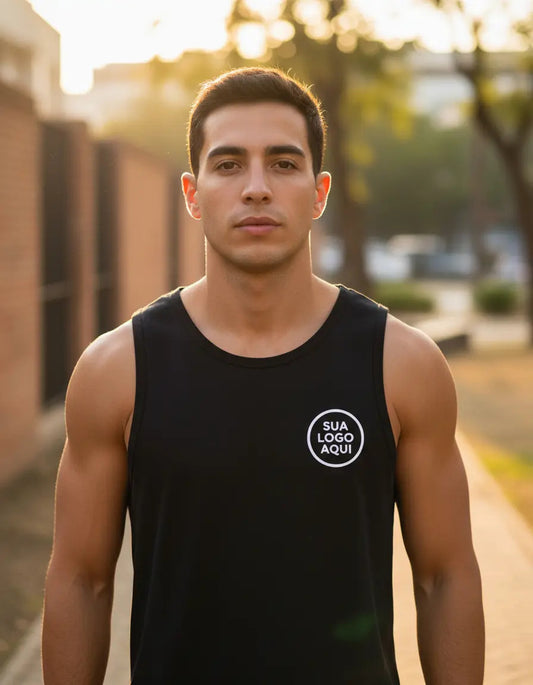Camiseta Regata Algodão Personalizada Com Sua Logo