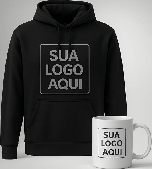 Moletom + Caneca Uniforme & Brinde P/ Empresas Personalizado