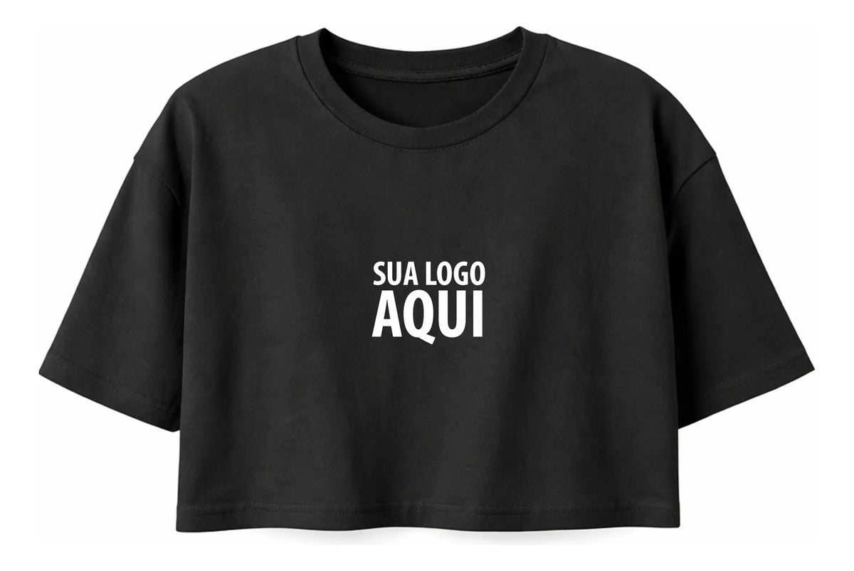 Cropped Oversized Feminino Personalizado Com Sua Logo