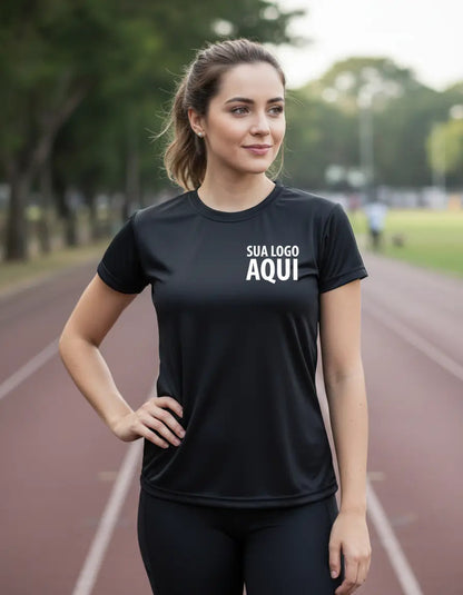 Camiseta Dryfit Baby Look Feminina Personalizada Sua Logo